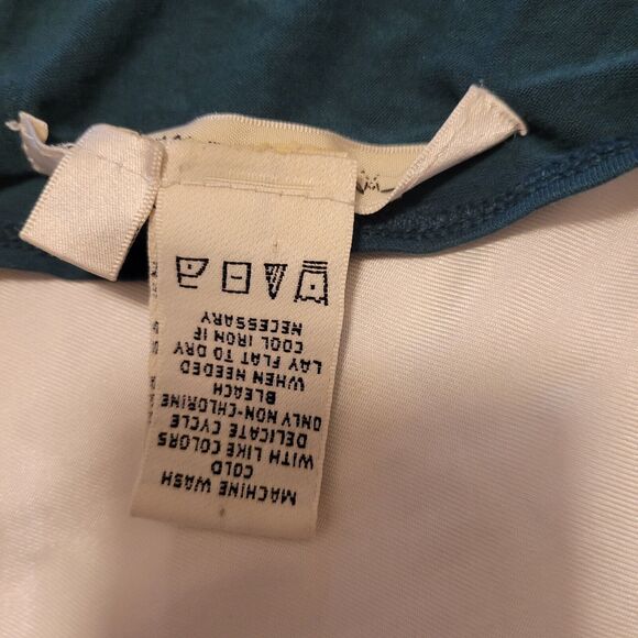 Max Studio Women's Viscose Green V-Neck Criss Cross Waist Dress Size Large - Picture 8 of 8